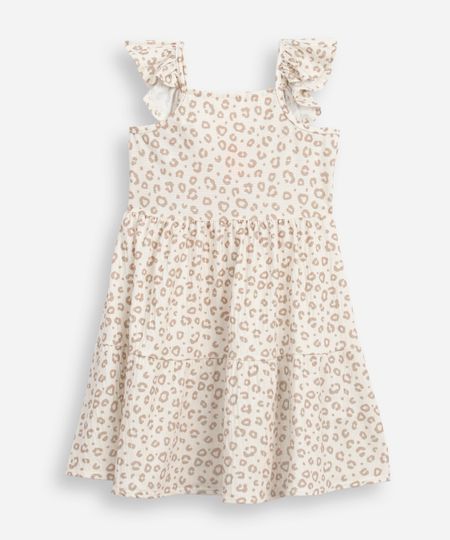 vestido infantil de algodão animal print texturizado bege 5 vestido infantil de algodão animal print texturizado bege 5