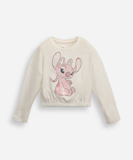 blusa de algodão infantil manga longa com paetê angel off white 4 blusa de algodão infantil manga longa com paetê angel off white 4