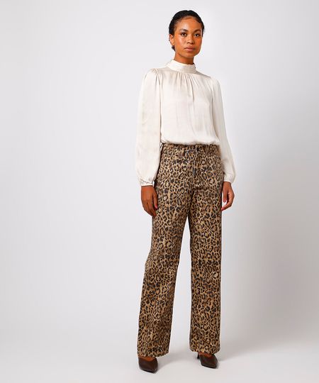 calça jeans reta copenhagen animal print cintura alta mindset colorida 34 calça jeans reta copenhagen animal print cintura alta mindset colorida 34