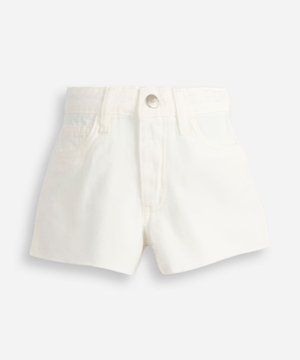 short curto infantil de sarja off white