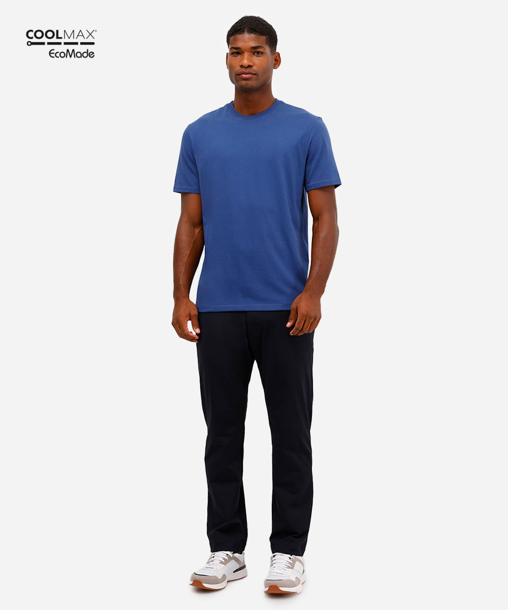 calça reta masculina de alfaiataria coolmax preta