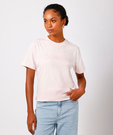 camiseta feminina de algodão chihuahua mindset rosa M camiseta feminina de algodão chihuahua mindset rosa M
