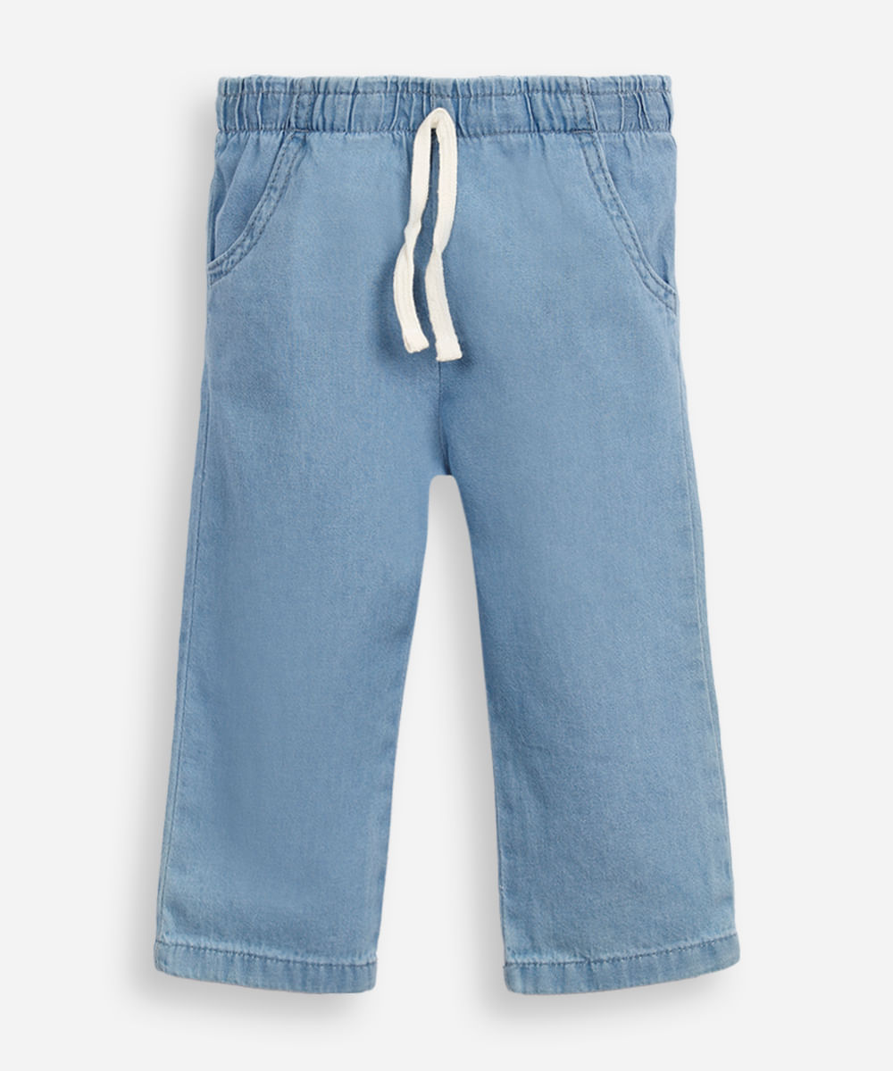 calça reta infantil jeans azul