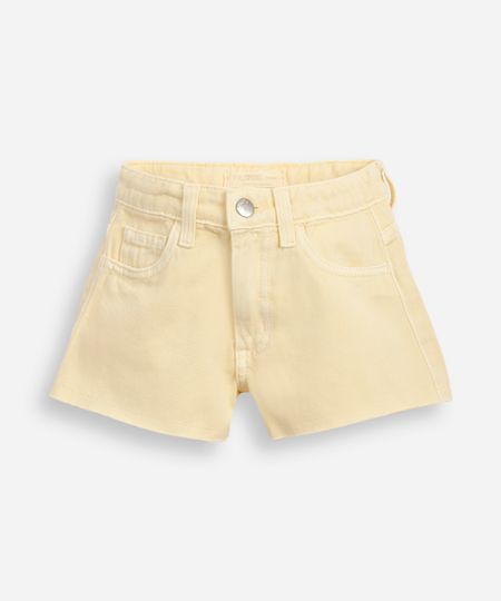 short curto infantil de sarja amarelo 4