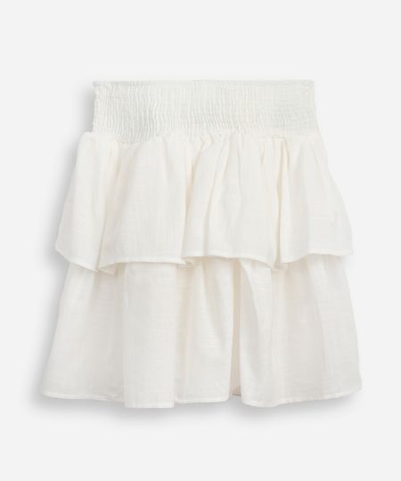 saia curta juvenil com lastex off white 12 saia curta juvenil com lastex off white 12