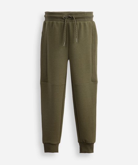 calça jogger infantil de algodão texturizada verde 4