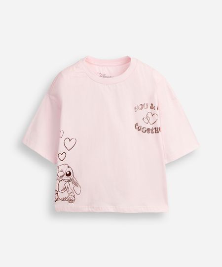 cropped de algodão juvenil you and me together stitch rosa 14 cropped de algodão juvenil you and me together stitch rosa 14