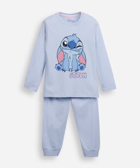 pijama infantil de algodão stitch azul 6