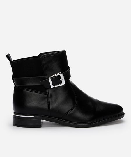 bota chelsea feminina com fivela vizzano preta 34