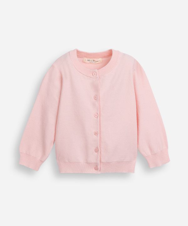 cardigan de tricot infantil rosa 4
