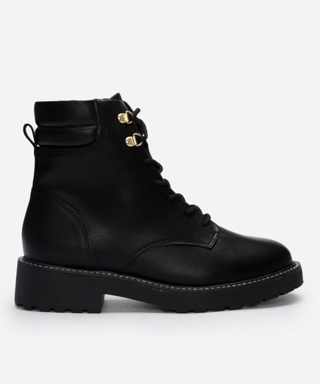 bota coturno feminina cano curto tratorada vizzano preta 35