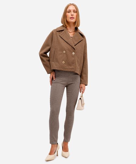 calça legging feminina pied de poule bege 36 calça legging feminina pied de poule bege 36