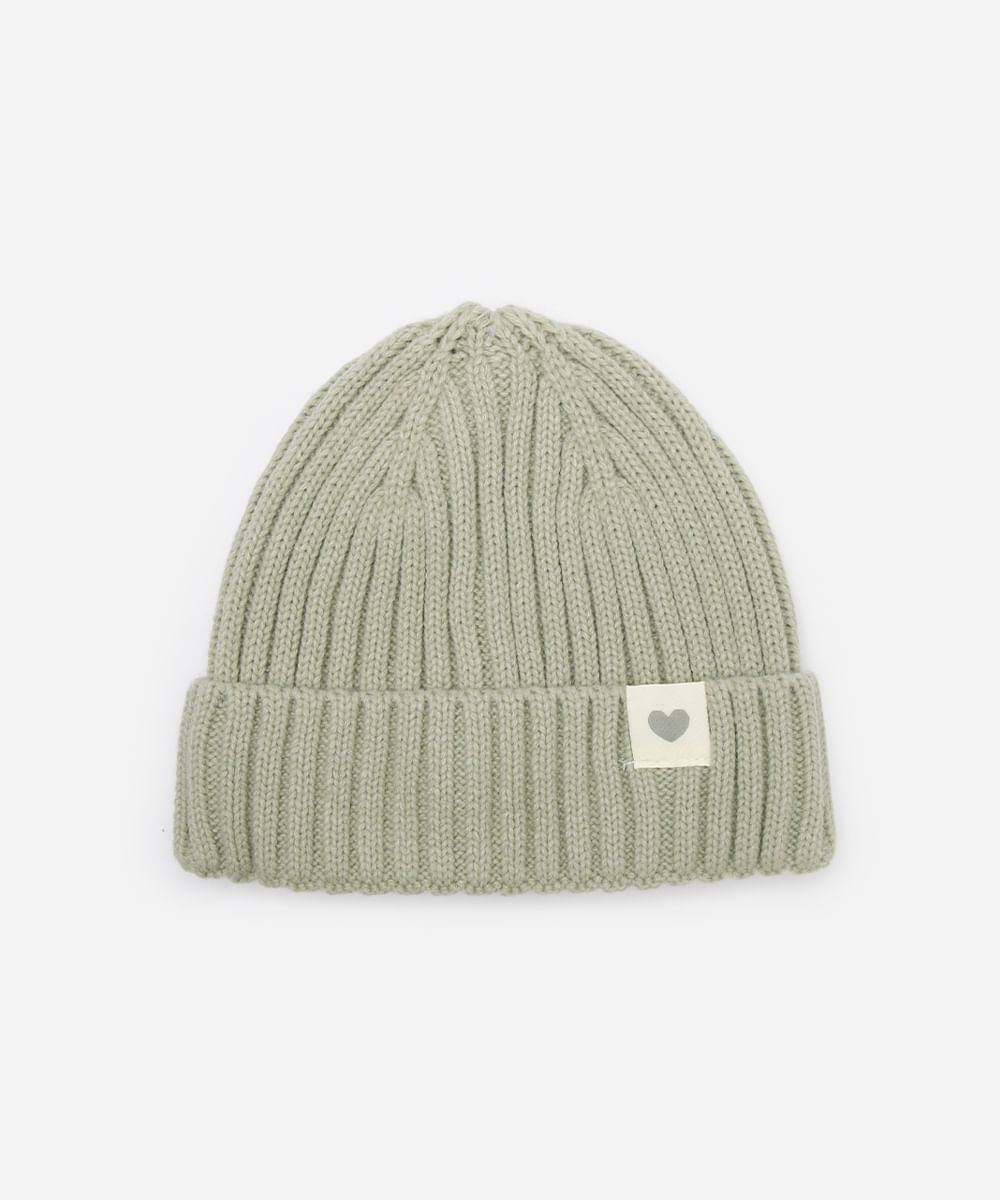 gorro infantil texturizado verde