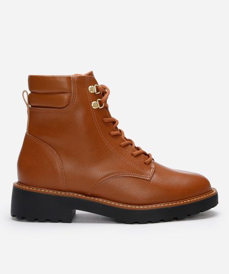 bota coturno feminina cano curto tratorada vizzano marrom 35