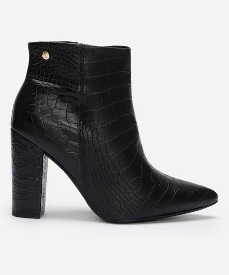 bota cano curto feminina croco vizzano preta 35