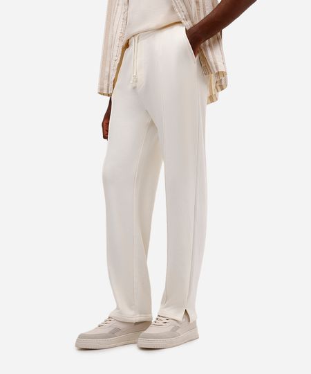 calça jogger masculina de moletom sem felpa off white M calça jogger masculina de moletom sem felpa off white M