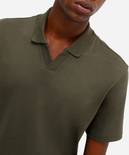 polo masculina de algodão peruano manga curta verde GG