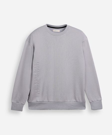 blusão juvenil de moletom texturizado cinza 12 blusão juvenil de moletom texturizado cinza 12