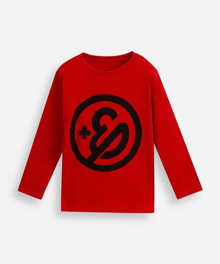 camiseta infantil de algodão enaldinho manga longa vermelho 6 camiseta infantil de algodão enaldinho manga longa vermelho 6