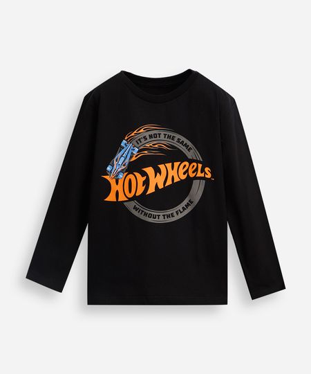 blusa de algodão infantil manga longa hot wheels preta 12 blusa de algodão infantil manga longa hot wheels preta 12