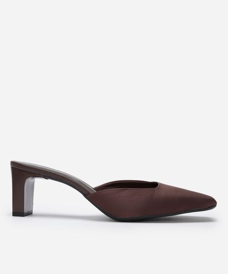 mule acetinado salto reto mindset marrom 36