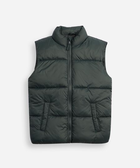 colete puffer infantil alongado verde 8