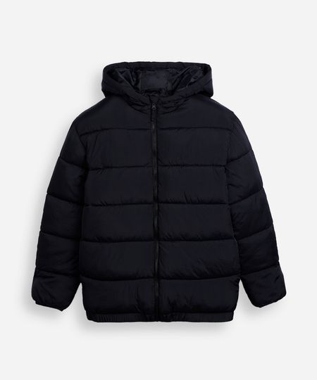 jaqueta puffer juvenil com capuz preto 16