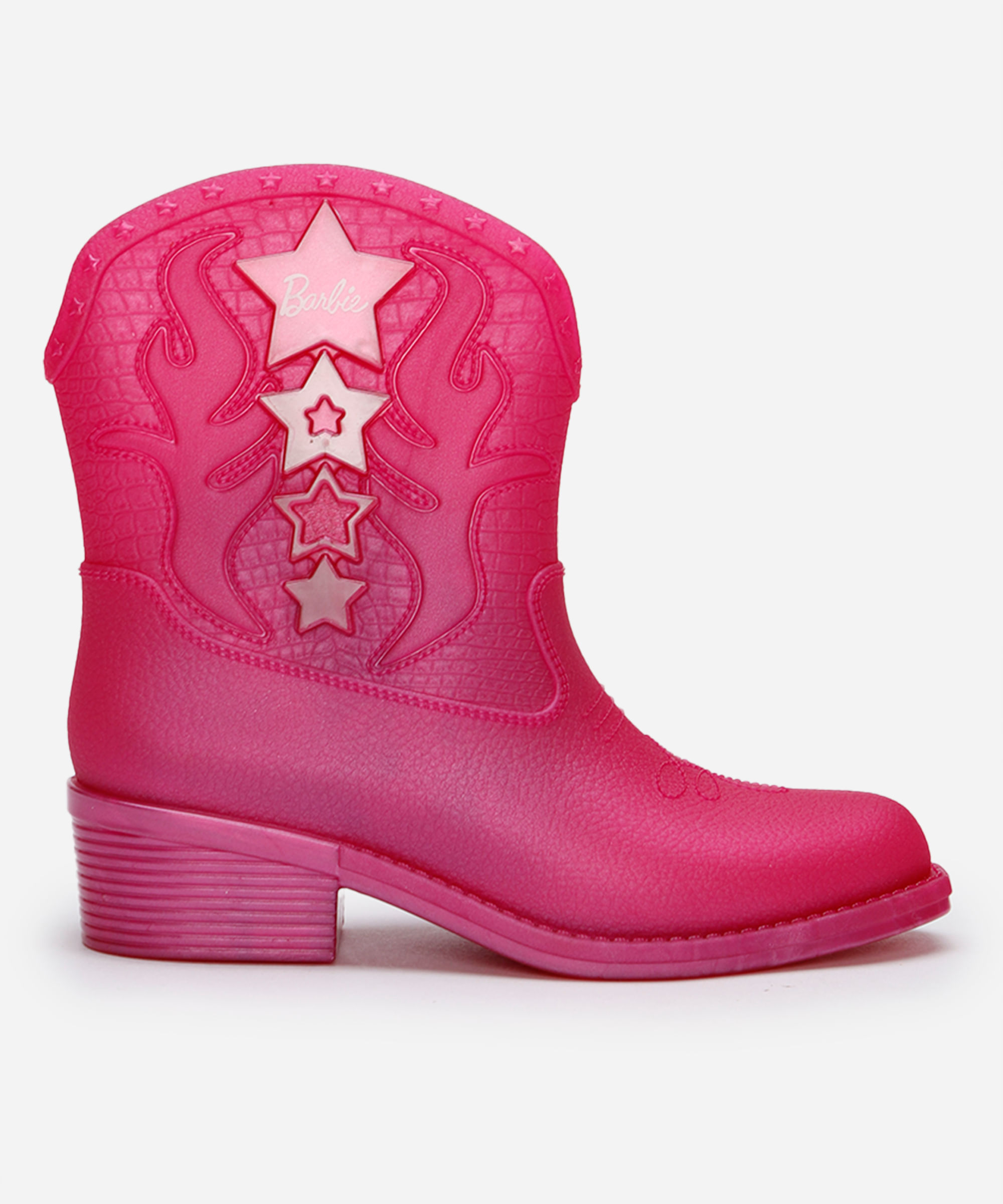 bota western infantil barbie rosa