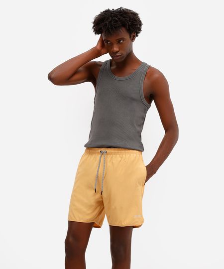 short masculino cós elástico amarelo G short masculino cós elástico amarelo G
