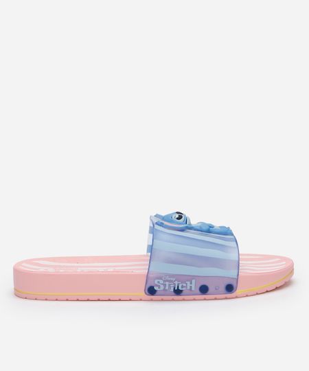 chinelo slide ipanema stitch listrado rosa 28