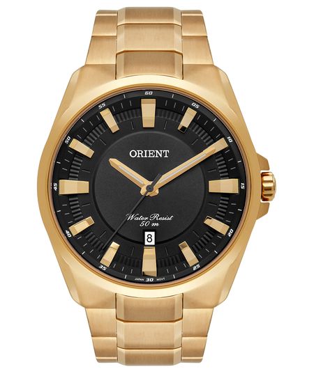 relógio masculino orient mgss1174p1kx analógico calendário dourado UNICO