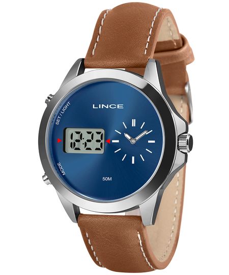 relógio masculino lince mrc4822l46d1mx analógico digital prateado UNICO