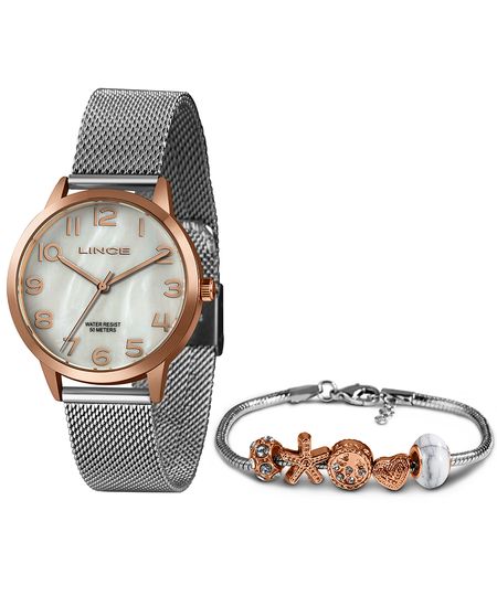 kit relógio feminino lince lrt4652lkx64b2sx analógico rosê UNICO kit relógio feminino lince lrt4652lkx64b2sx analógico rosê UNICO