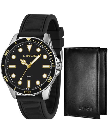 kit relógio masculino lince mrpm007l46ka9ep1px analógico prateado UNICO