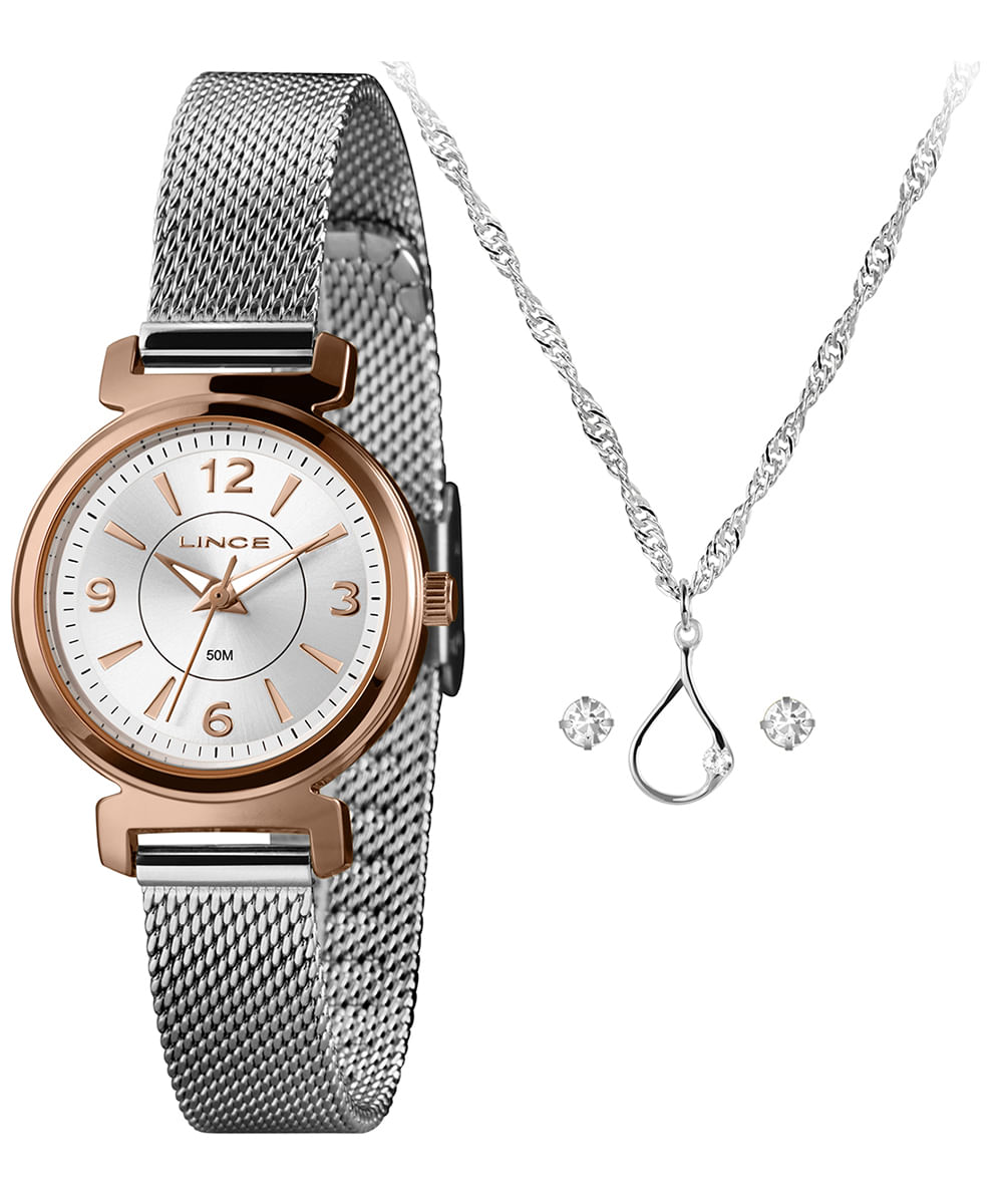 relógio feminino lince lrth234l28k0ccs2sx analógico rosa