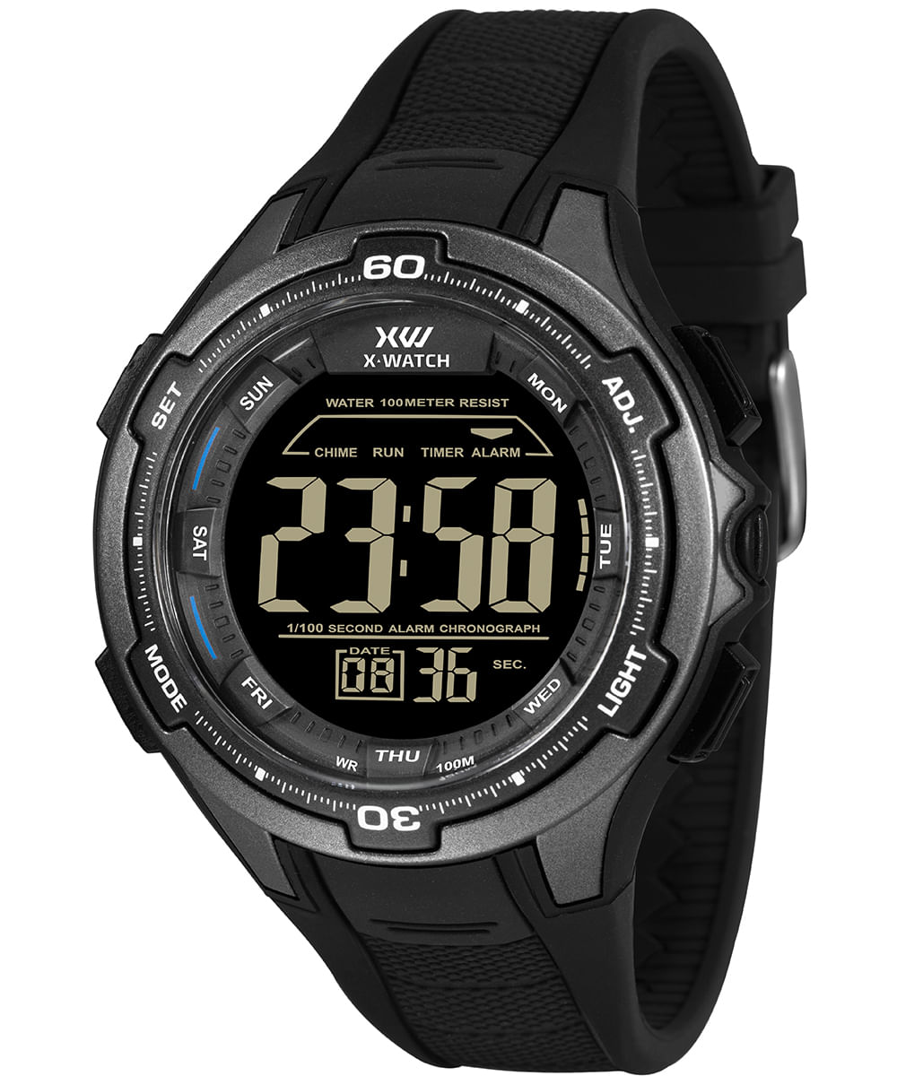 relógio masculino x watch xmppd734pxpx digital cinza