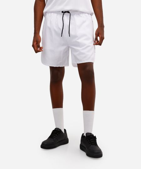 short masculino esportivo ace com bermuda de compressão branco GG