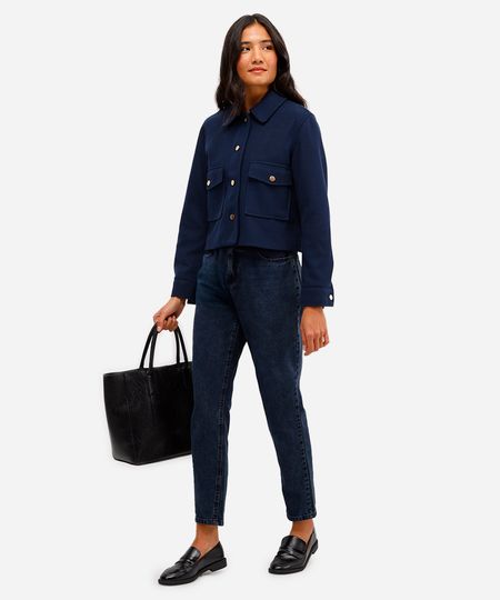 calça mom feminina jeans cintura alta azul 34 calça mom feminina jeans cintura alta azul 34