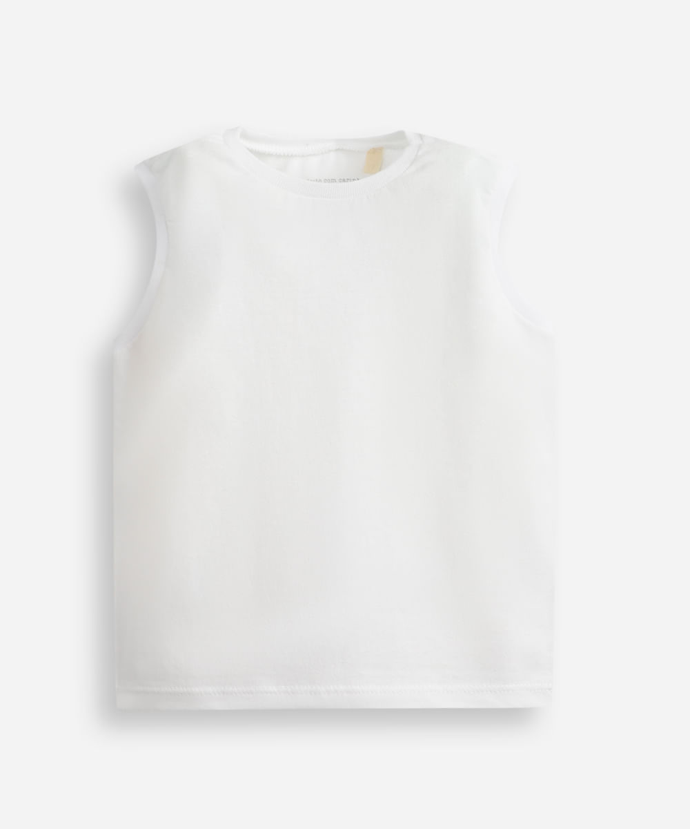 regata infantil de algodão off white