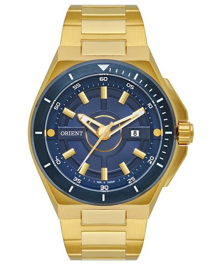 relógio masculino orient mgss1272d1kx analógico calendário dourado UNICO
