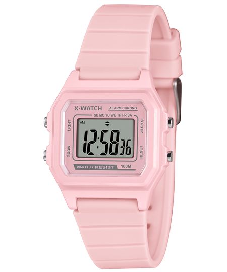 relógio feminino x watch xlppd060bxrx digital rosa UNICO