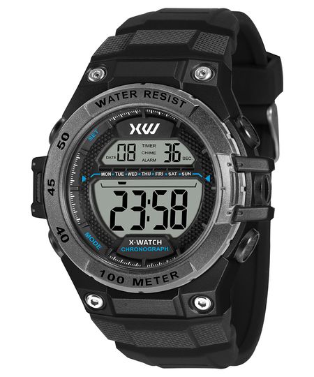 relógio masculino x watch xmppd755bxpx digital preto UNICO