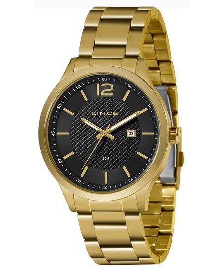 relógio masculino lince mrg4691lp2kx analógico calendário dourado UNICO relógio masculino lince mrg4691lp2kx analógico calendário dourado UNICO