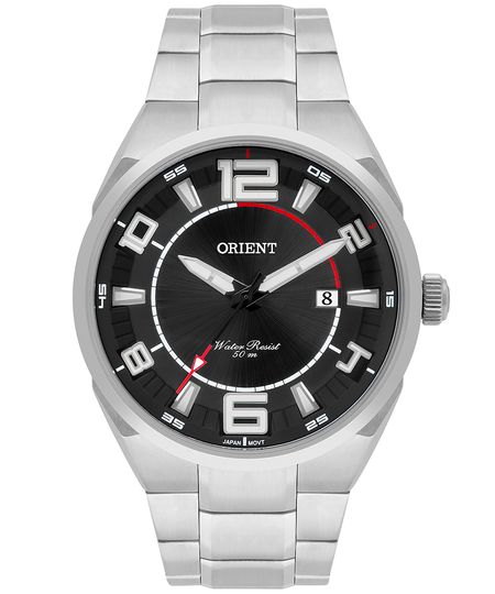 relógio masculino orient mbss1462p2sx analógico calendário prateado UNICO