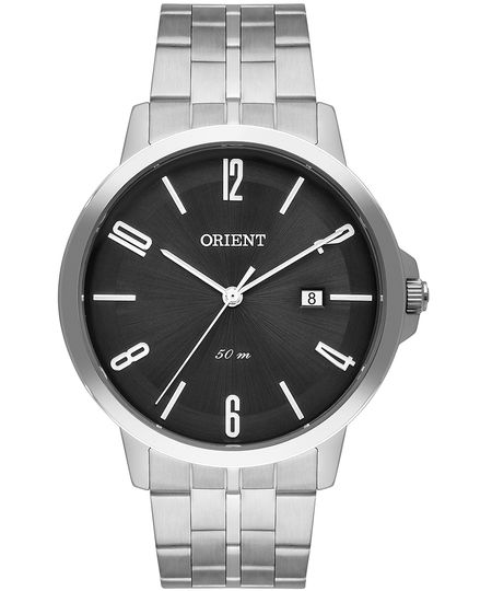 relógio masculino orient mbss1438p2sx analógico calendário prateado UNICO