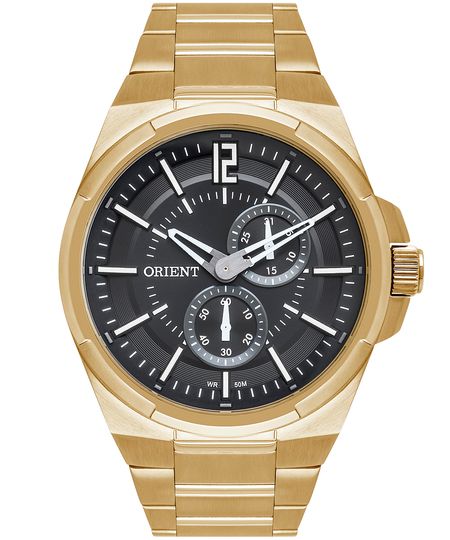 relógio masculino orient mgssm034g2kx multifunção dourado UNICO relógio masculino orient mgssm034g2kx multifunção dourado UNICO