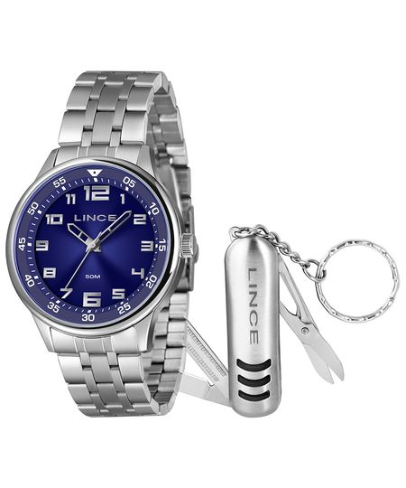 kit relógio masculino lince mrmm001l46k0afd2sx analógico prateado UNICO kit relógio masculino lince mrmm001l46k0afd2sx analógico prateado UNICO