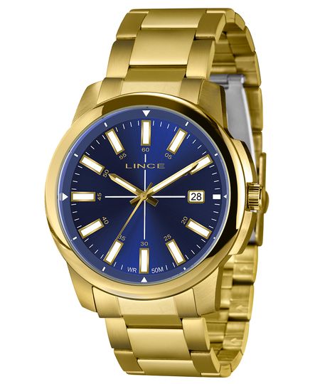 relógio masculino lince mrg4819l48d1kx analógico calendário dourado UNICO relógio masculino lince mrg4819l48d1kx analógico calendário dourado UNICO