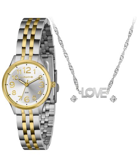 kit relógio feminino lince lrth204l30k08ns2sk analógico prateado UNICO kit relógio feminino lince lrth204l30k08ns2sk analógico prateado UNICO