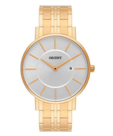 relógio masculino orient mgss1091s1kx analógico calendário dourado UNICO